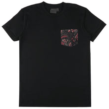 Load image into Gallery viewer, Naked & Famous - Pocket Tee Black Muted Flowers Organic