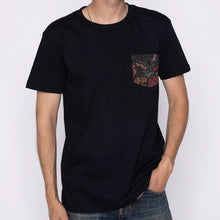 Load image into Gallery viewer, Naked & Famous - Pocket Tee Black Muted Flowers Organic