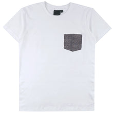 Load image into Gallery viewer, Naked & Famous - Pocket Tee White Kimono Print Scales