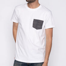 Load image into Gallery viewer, Naked & Famous - Pocket Tee White Kimono Print Scales