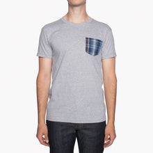 Load image into Gallery viewer, Naked & Famous - Pocket Tee Indigo Retro Plaid