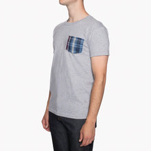 Load image into Gallery viewer, Naked & Famous - Pocket Tee Indigo Retro Plaid