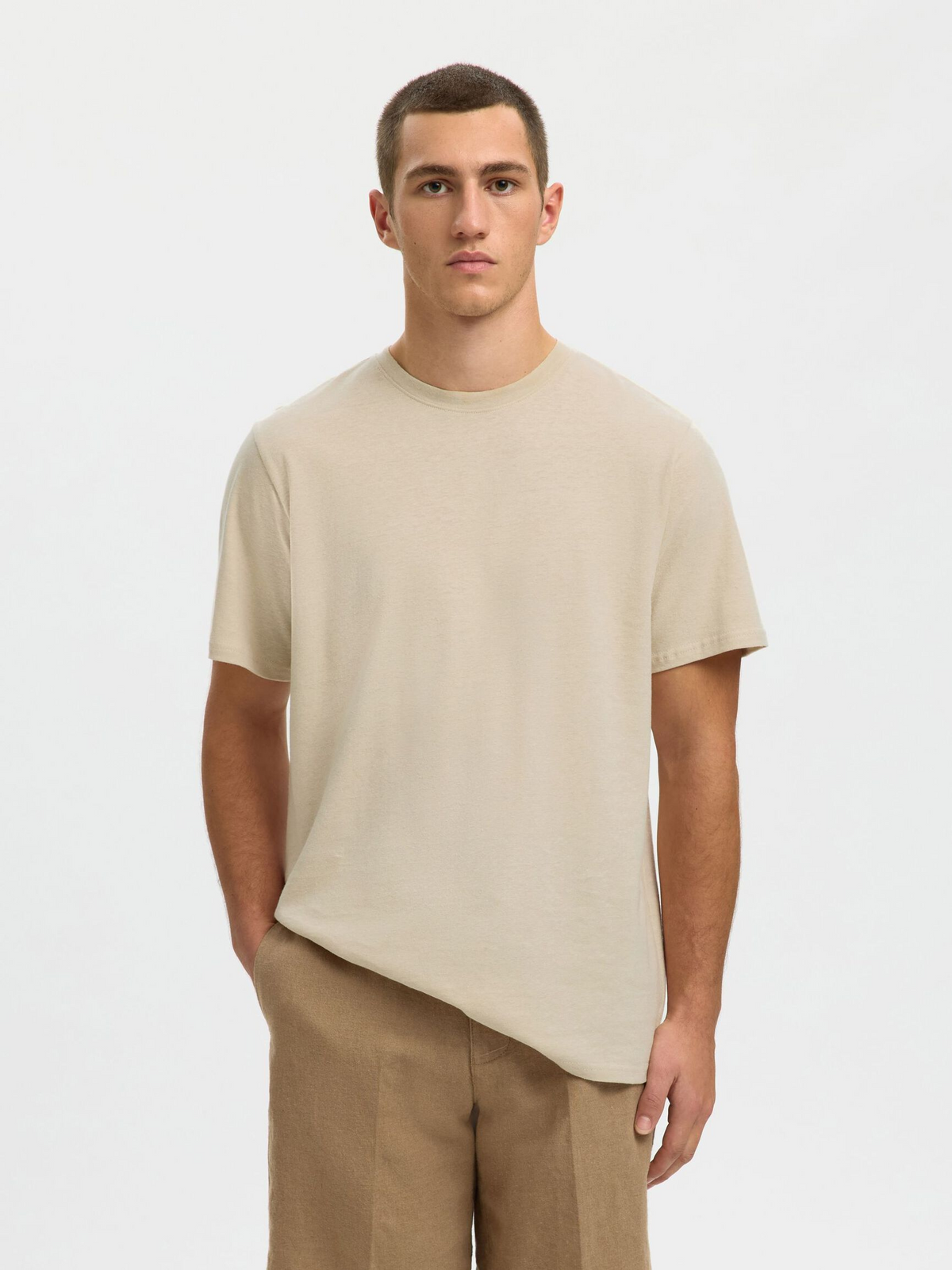 Selected - Adam Linen Blend Tee