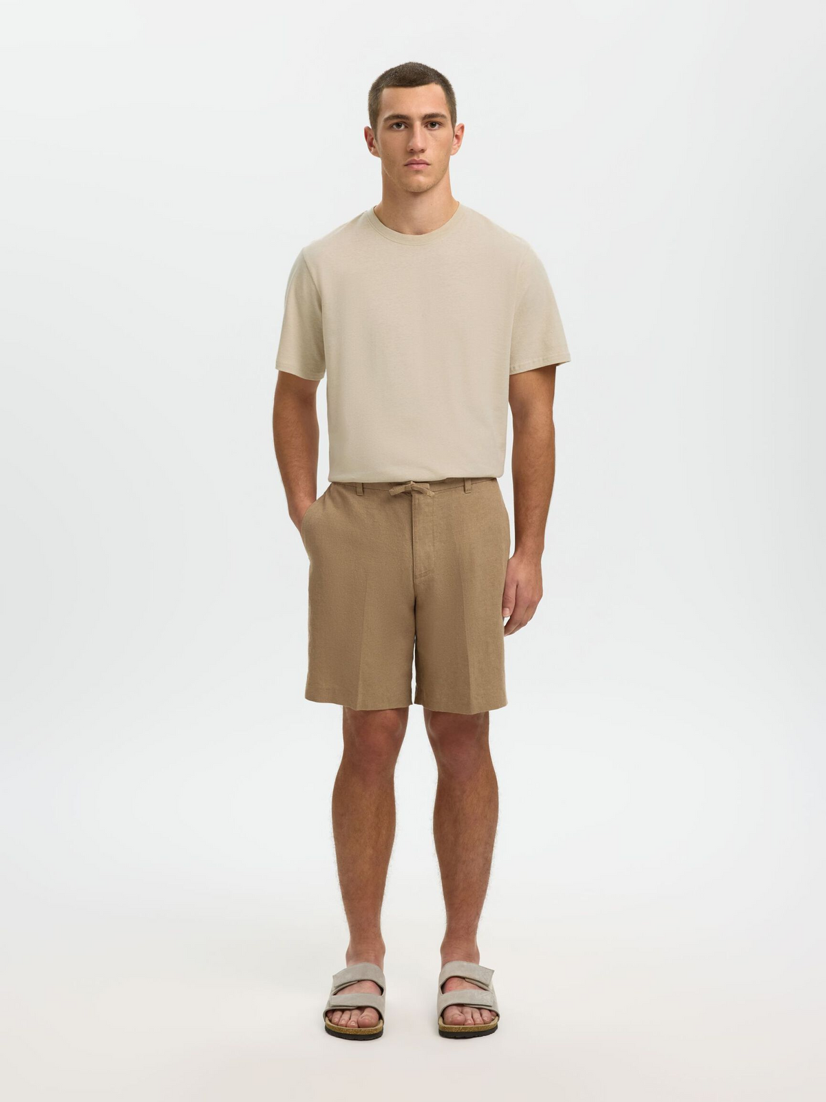 Selected - Adam Linen Blend Tee
