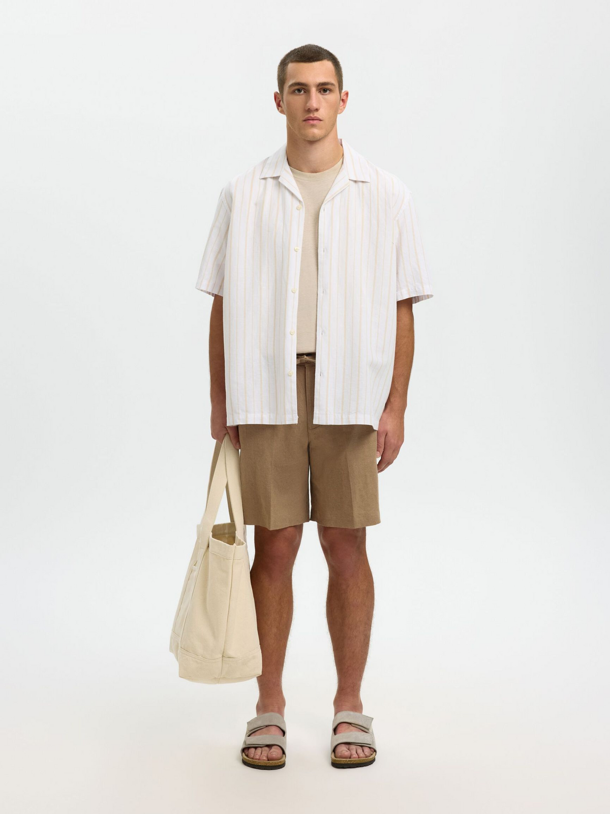 Selected - Adam Linen Blend Tee