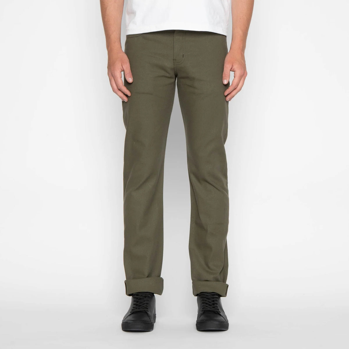 Naked & Famous Denim - Weird Guy - Army Green Duck Canvas