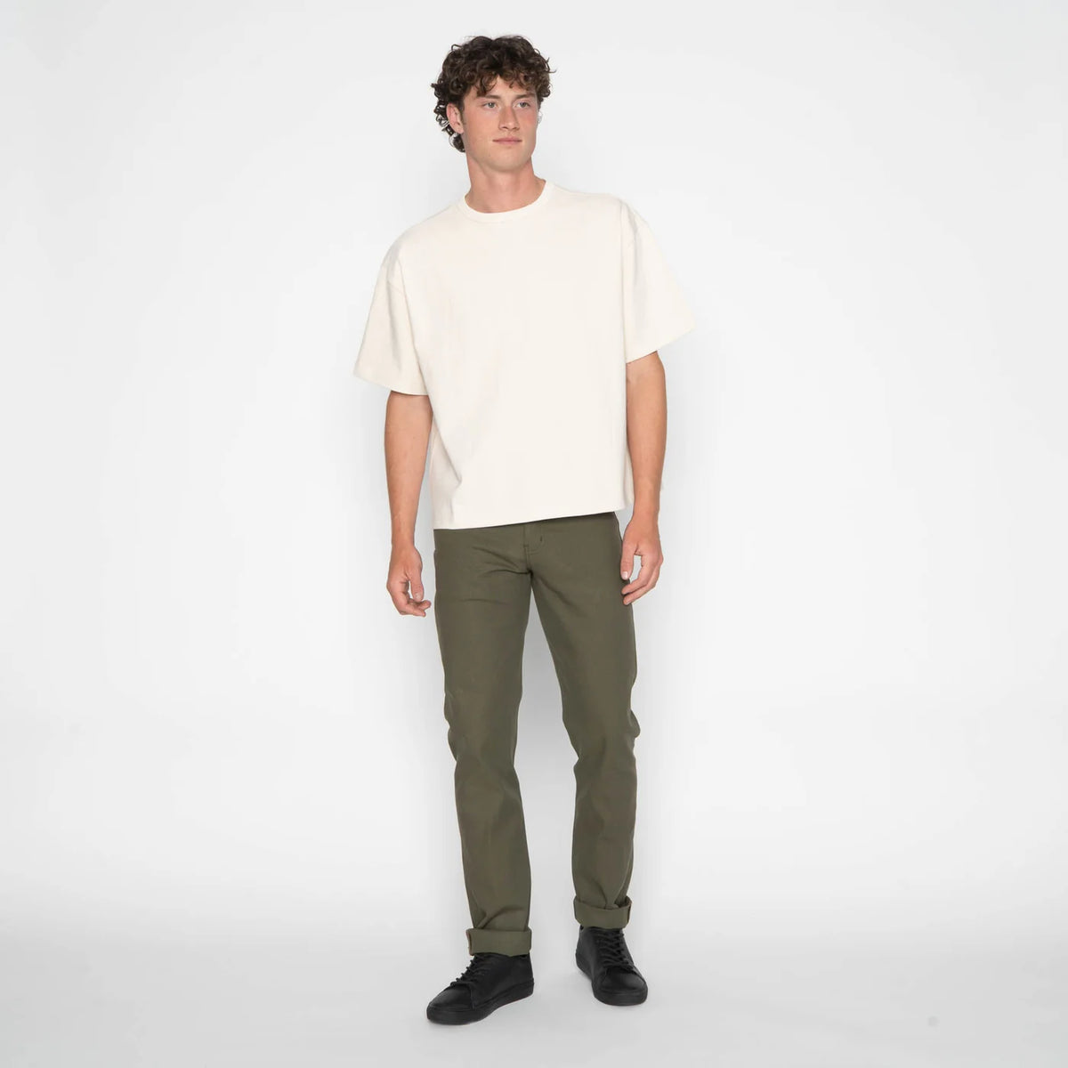 Naked & Famous Denim - Weird Guy - Army Green Duck Canvas