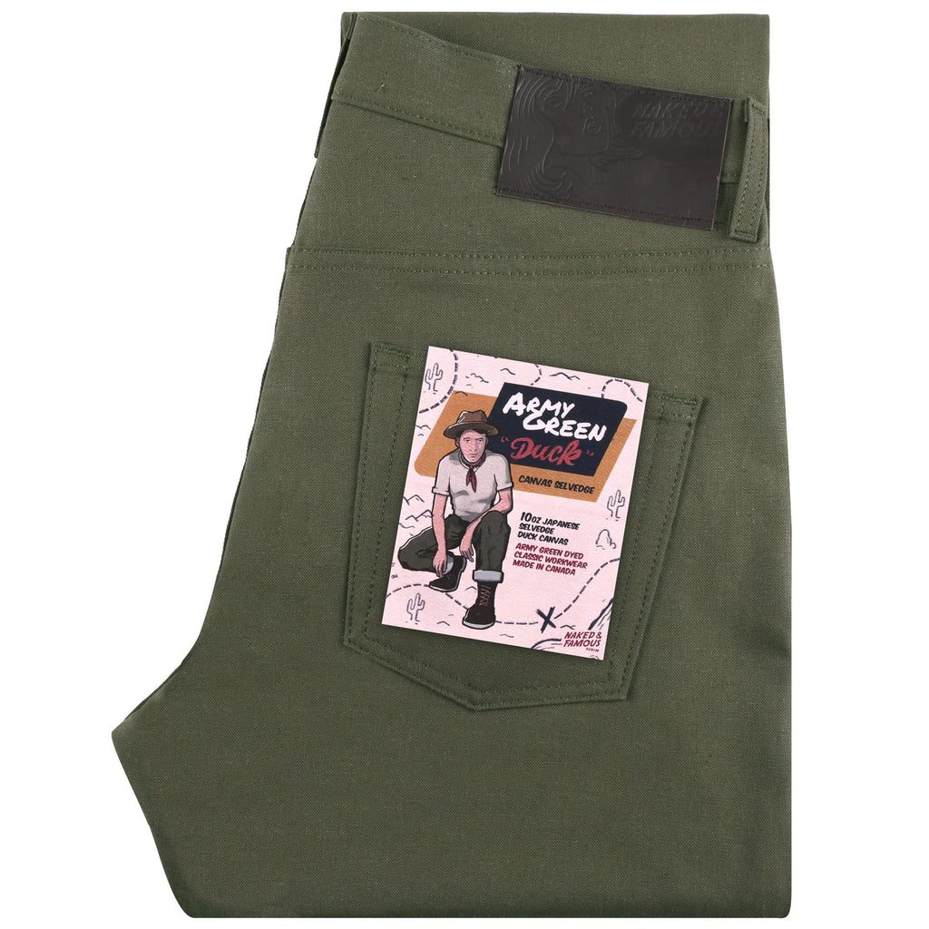 Naked & Famous Denim - Easy Guy - Army Green Duck Selvedge