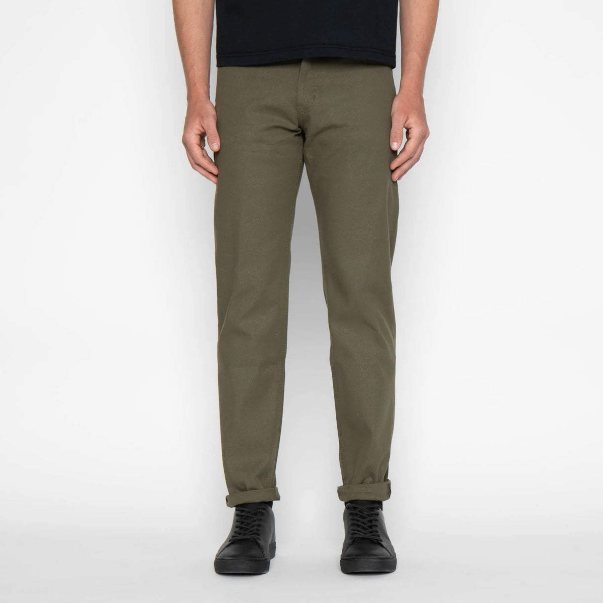 Naked & Famous Denim - Easy Guy - Army Green Duck Selvedge