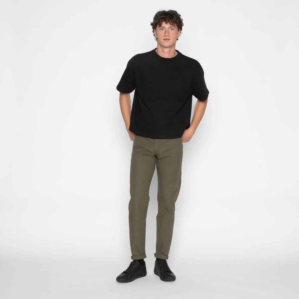 Naked & Famous Denim - Easy Guy - Army Green Duck Selvedge