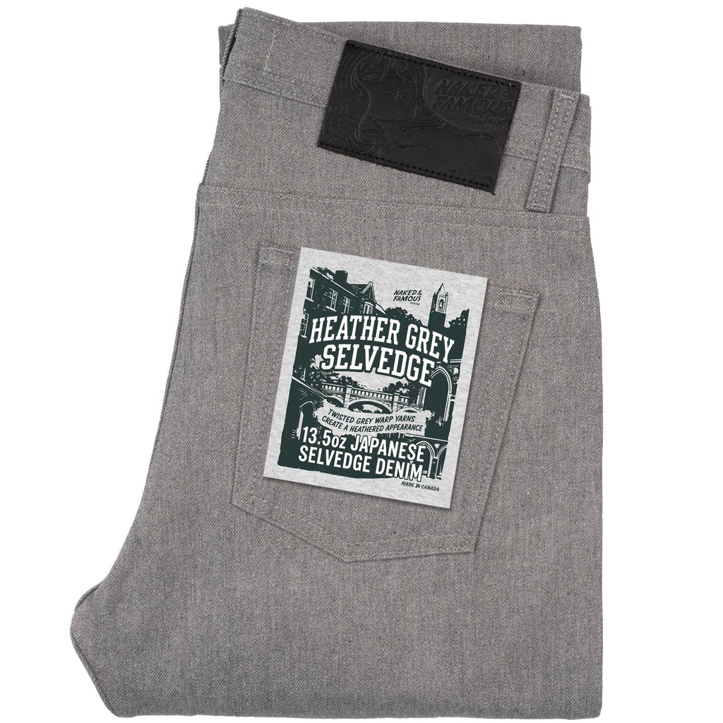 Naked and Famous denim - Weird Guy - Heather Grey Selvedge