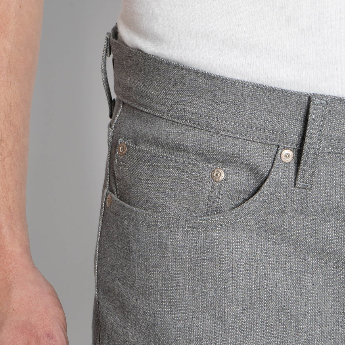 Naked and Famous denim - Weird Guy - Heather Grey Selvedge