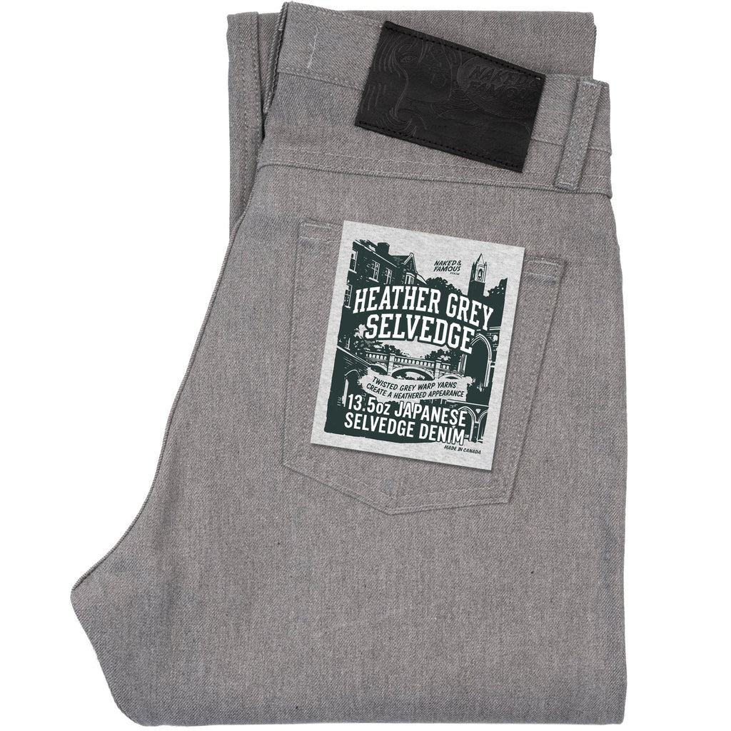 Naked and Famous Denim - True Guy - Heather Grey Selvedge