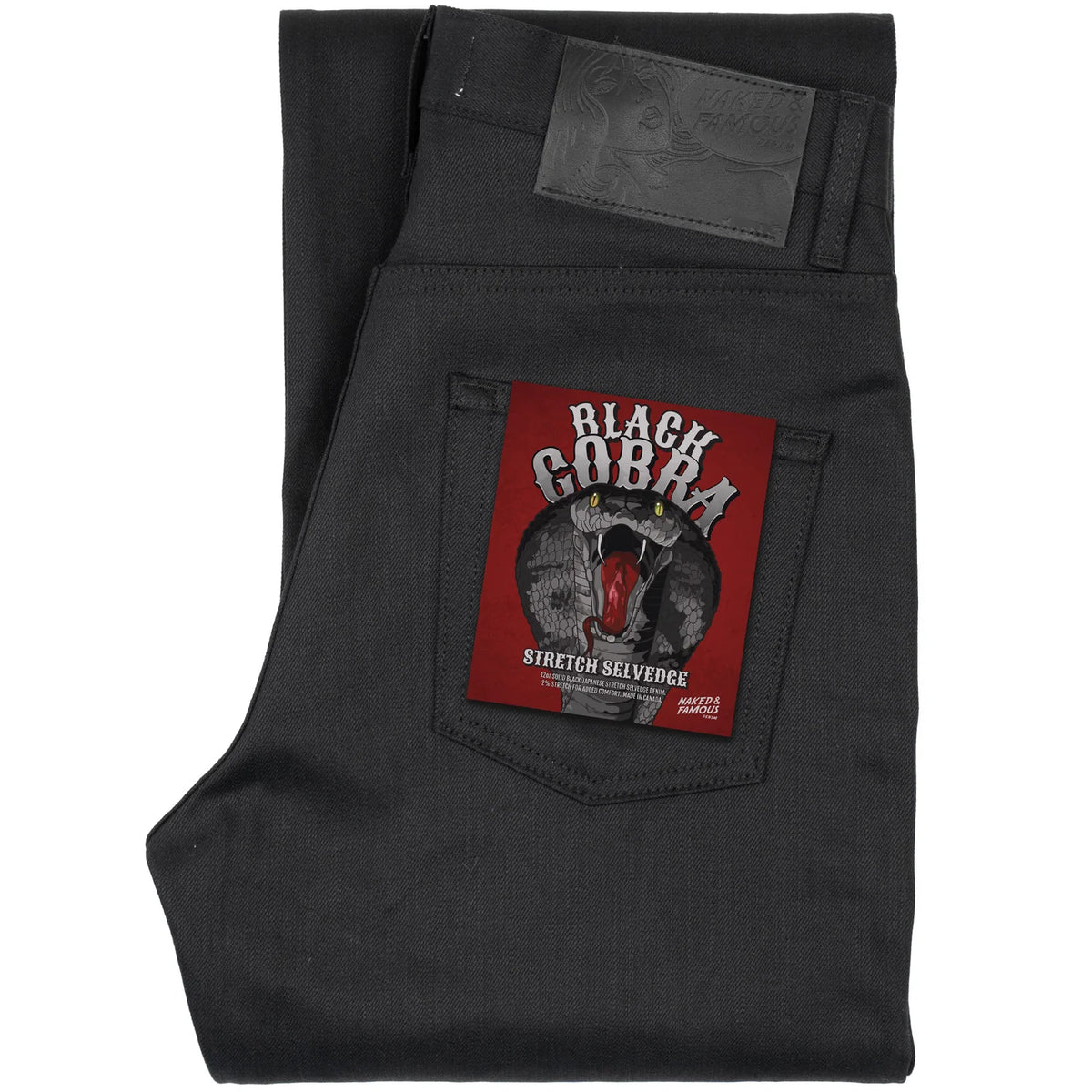 Naked & Famous Denim - Strong Guy - Black Cobra Stretch Selvedge
