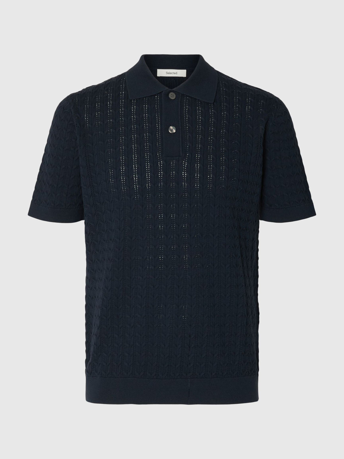 Selected - Mattis Cable Knit Polo