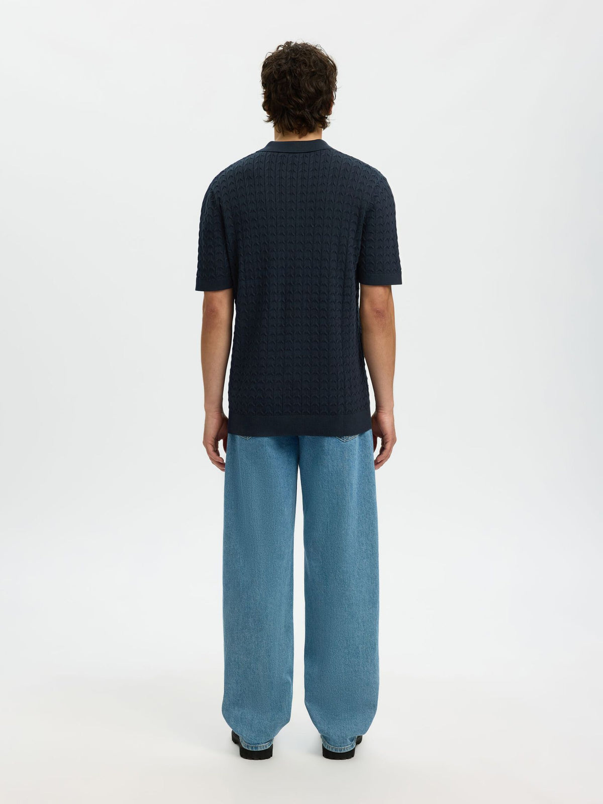 Selected - Mattis Cable Knit Polo