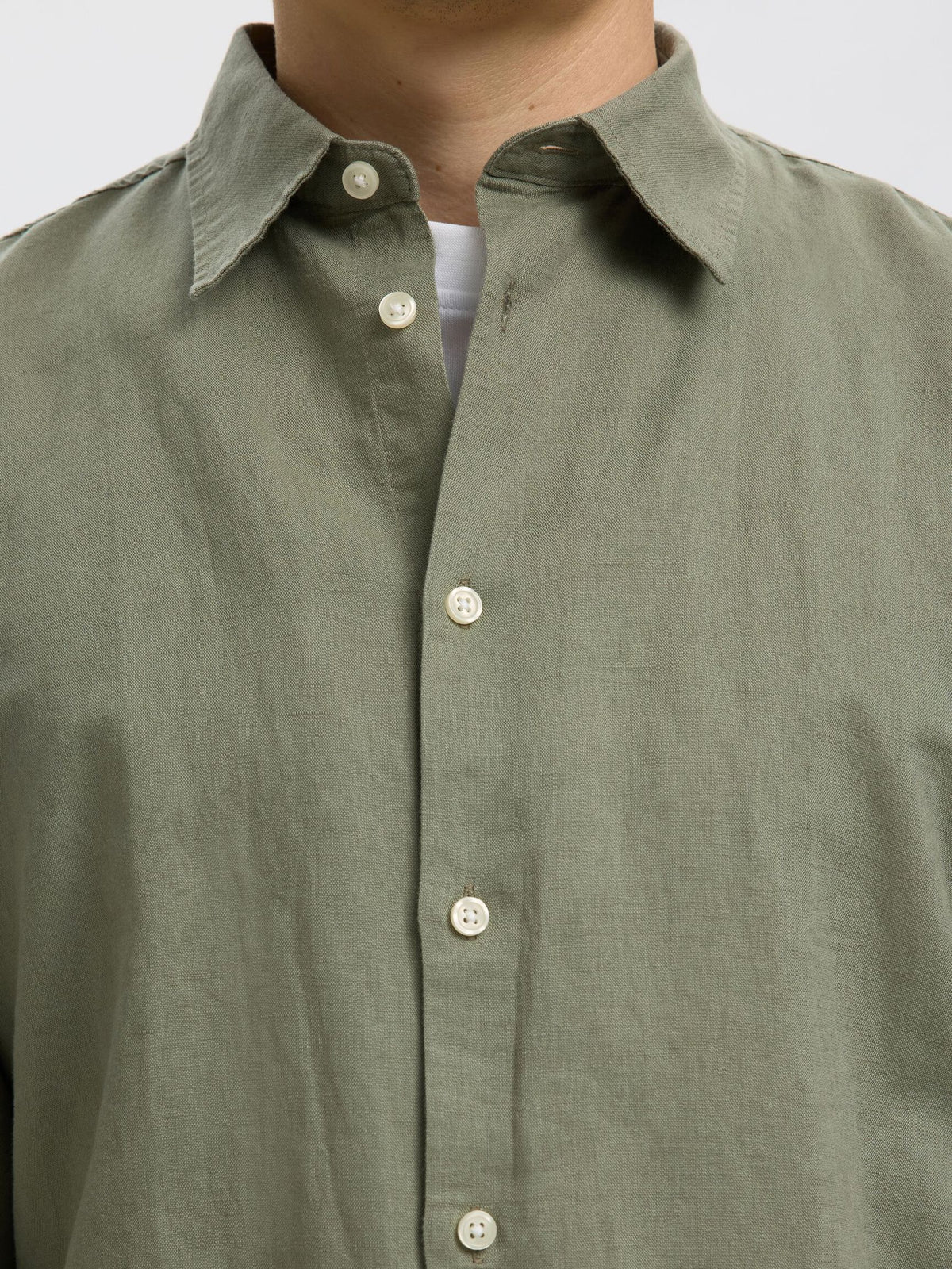 Selected - Clay Linen Blend Long Sleeve Shirt