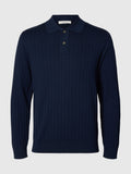 Selected - Torino Long Sleeve Knit Rib Polo