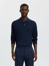 Load image into Gallery viewer, Selected - Torino Long Sleeve Knit Rib Polo