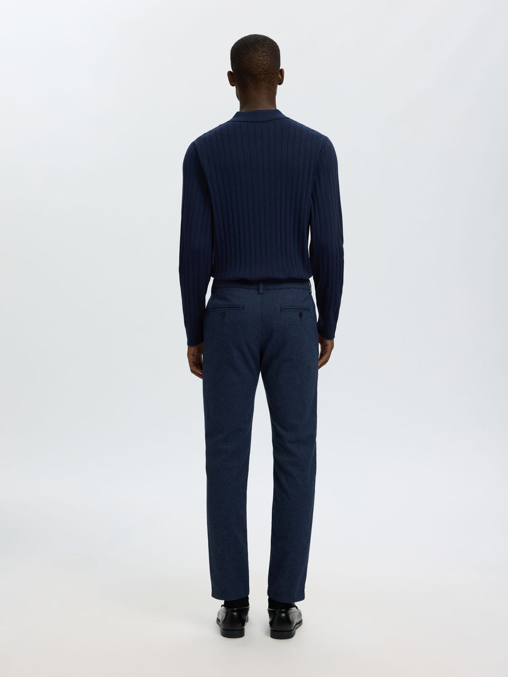 Selected - Torino Long Sleeve Knit Rib Polo