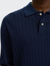 Load image into Gallery viewer, Selected - Torino Long Sleeve Knit Rib Polo