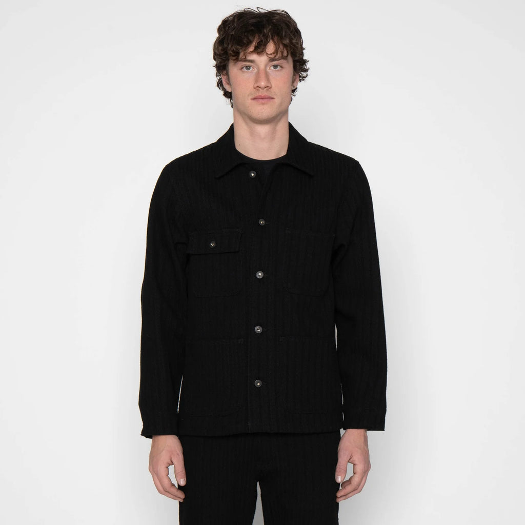 Naked & Famous Denim - Chore Coat - Black Sugiaya