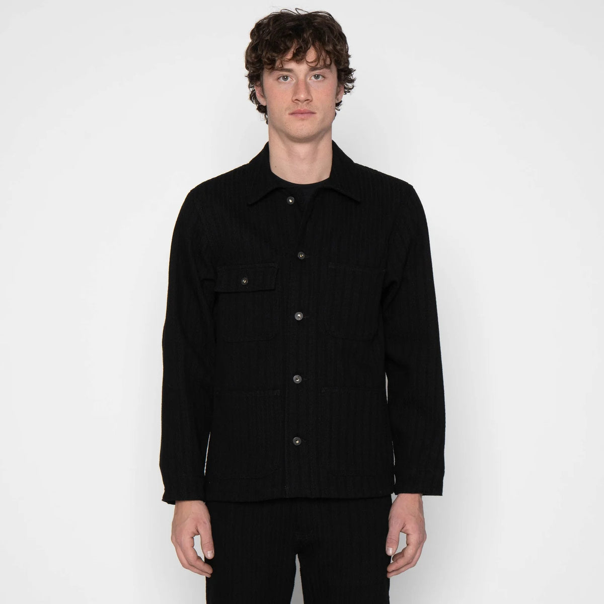 Naked & Famous Denim - Chore Coat - Black Sugiaya