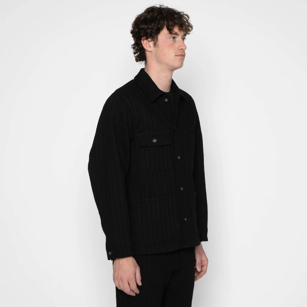 Naked & Famous Denim - Chore Coat - Black Sugiaya