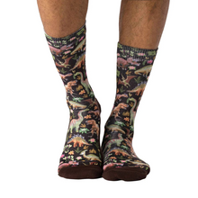 Load image into Gallery viewer, Good Luck Socks - Floral Dinosaurs Active Fit Socks