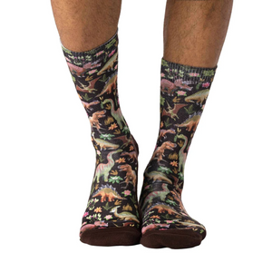 Good Luck Socks - Floral Dinosaurs Active Fit Socks