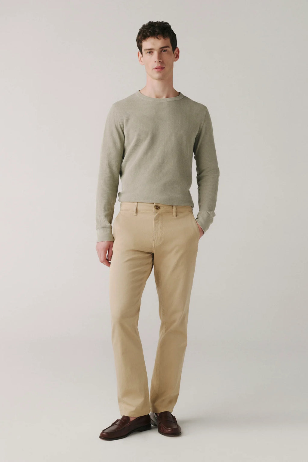 Warp + Weft - Ord Straight Twill Trouser - Weathered Oak