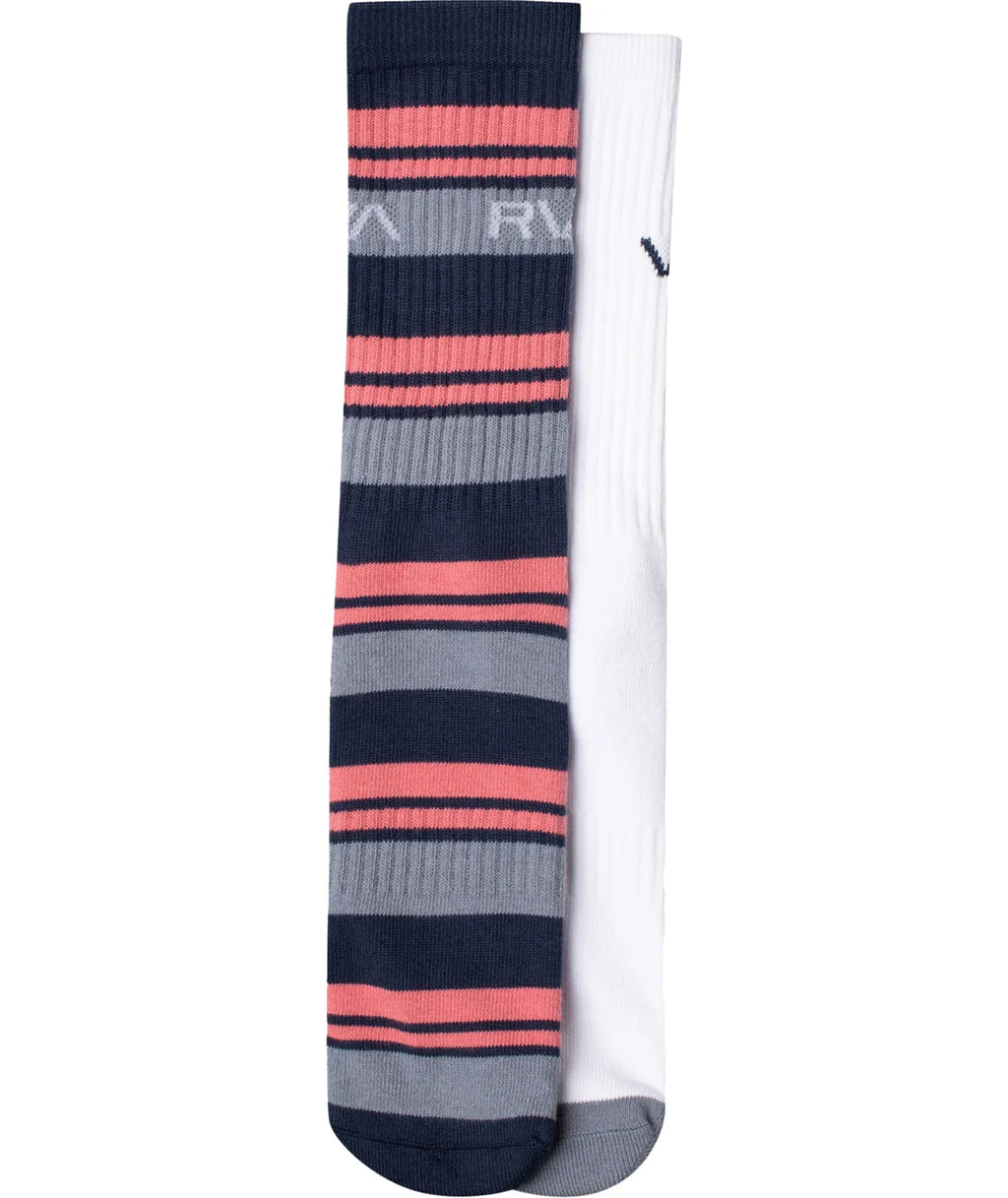 RVCA - 2-Pack Curtis Stripe Crew Socks