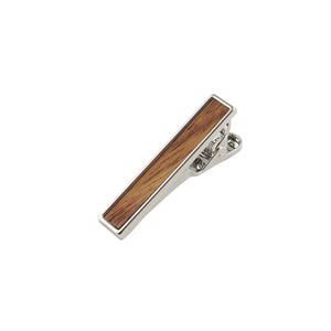 DiBi - Bubinga Wooden Inlay Silver Tie Bar