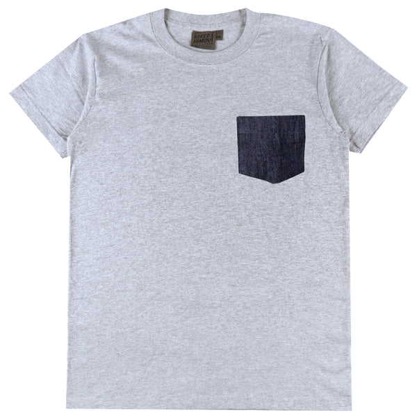Naked & Famous - Pocket Tee - Slub Nep Rinsed Denim
