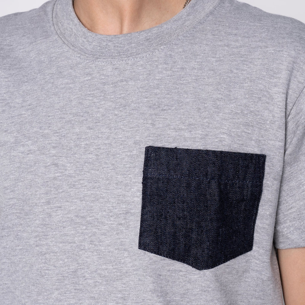 Naked & Famous - Pocket Tee - Slub Nep Rinsed Denim