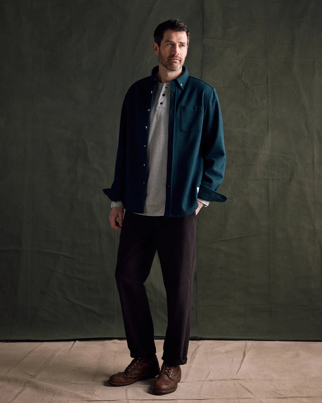 Anian - Modern Melton Wool Overshirt