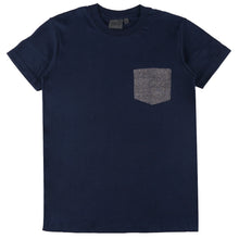 Load image into Gallery viewer, Naked &amp; Famous - Pocket Tee Navy Kimono Print Scales