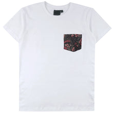 Load image into Gallery viewer, Naked &amp; Famous - Pocket Tee White Muted Flowers Organic