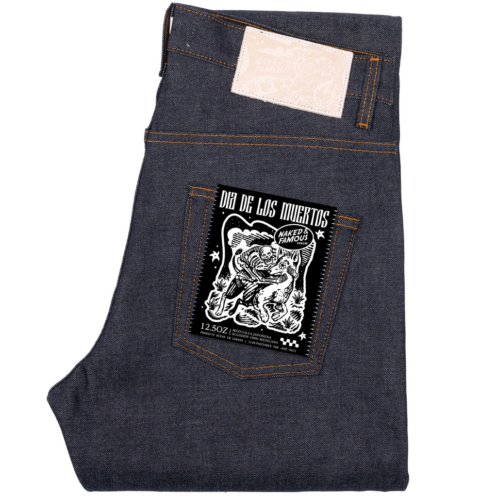 Naked & Famous Denim - Easy Guy - Dia De Los Muertos Selvedge