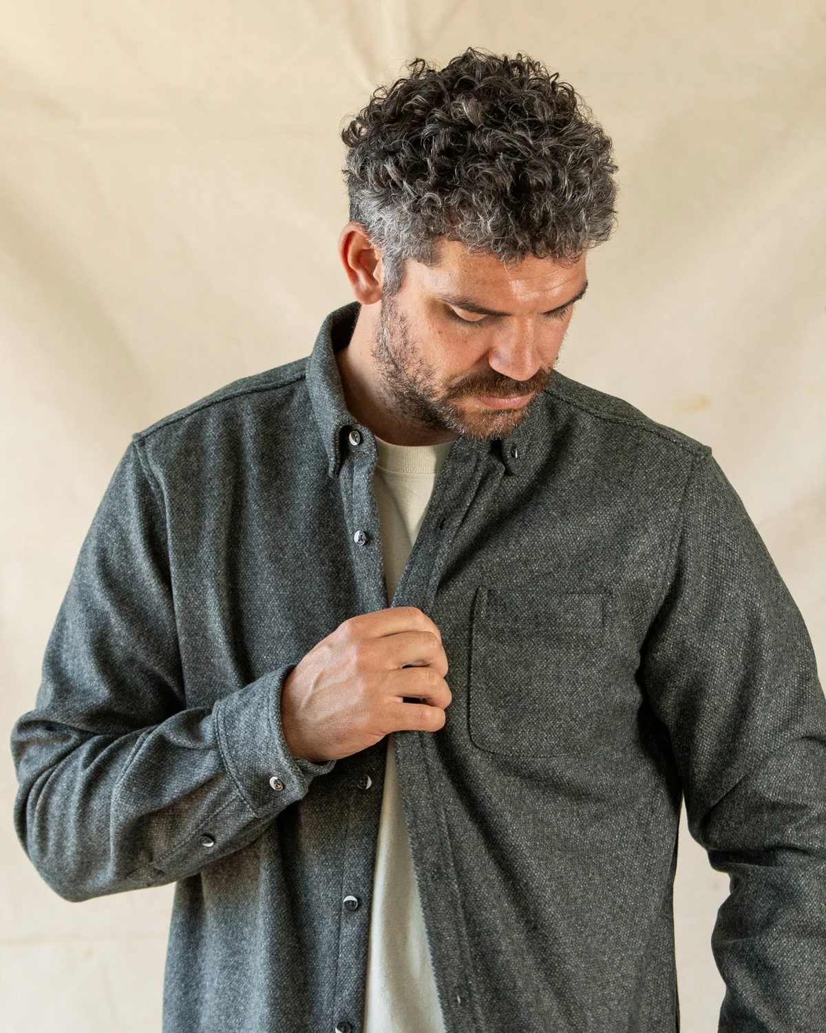 Anian - Modern Melton Wool Overshirt