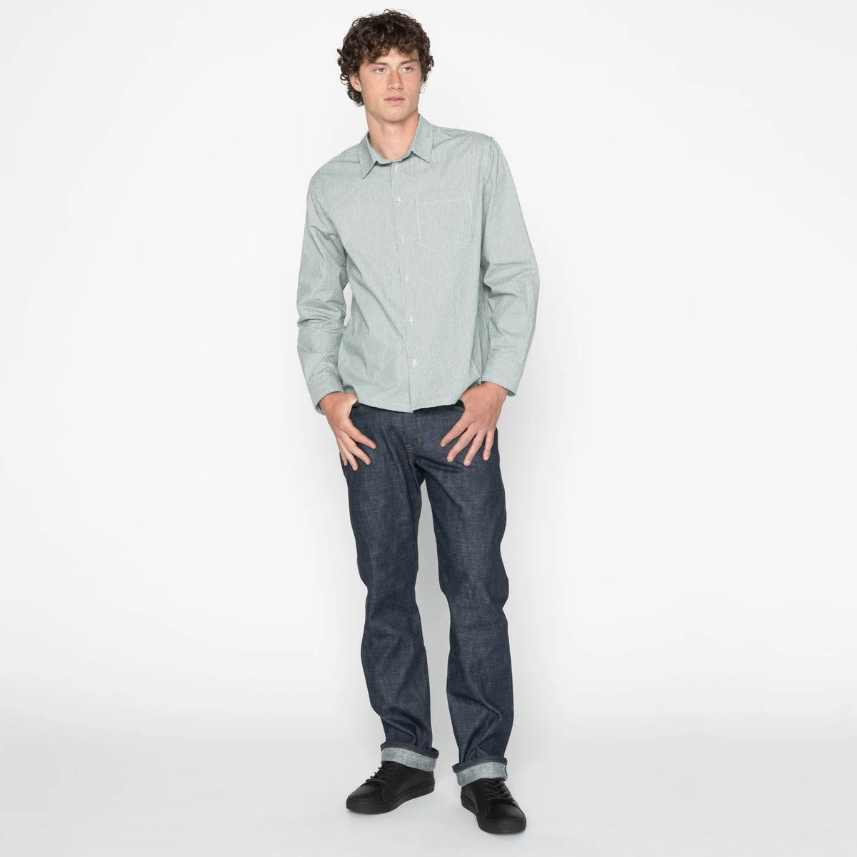 Naked & Famous Denim - True Guy - Greencast Slub Stretch Selvedge