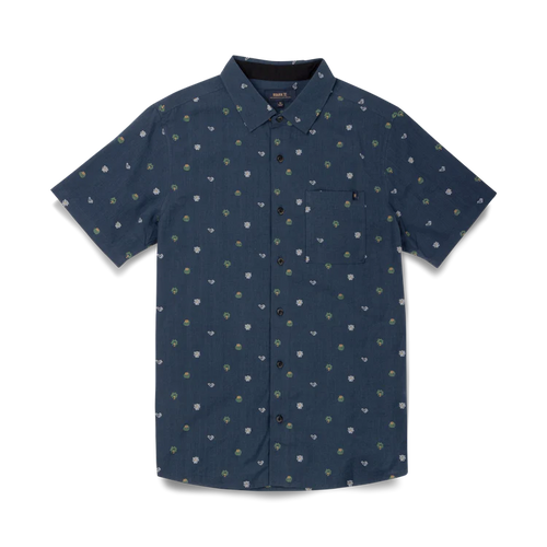 Roark - Journey Woven SS Shirt - Navy Dobby