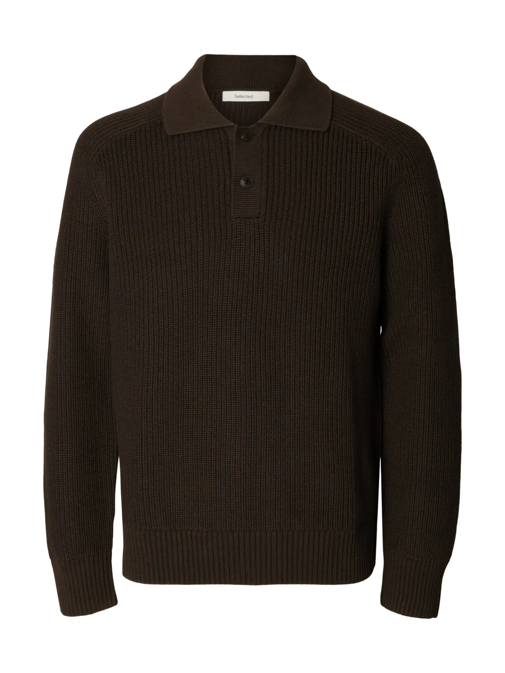 SELECTED LONG SLEEVE KNIT POLO