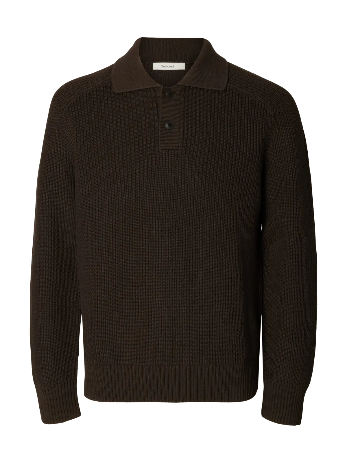 SELECTED LONG SLEEVE KNIT POLO