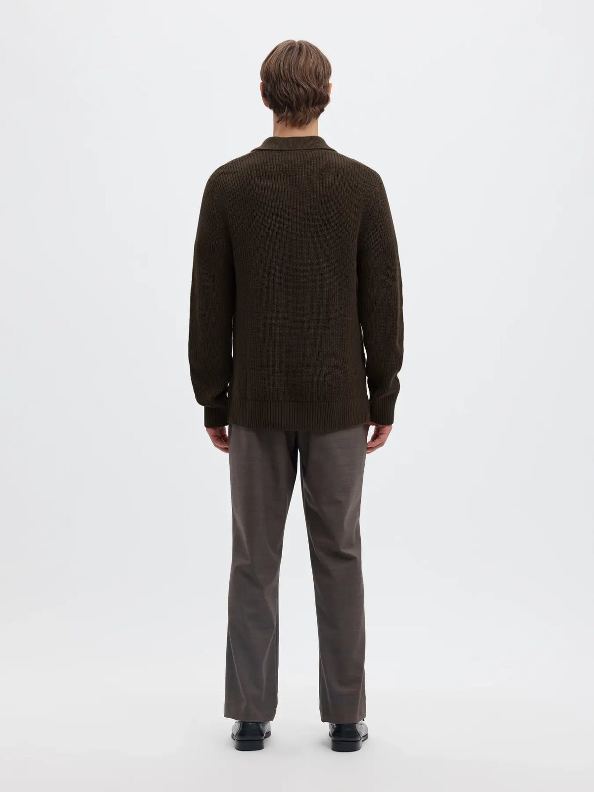 SELECTED LONG SLEEVE KNIT POLO