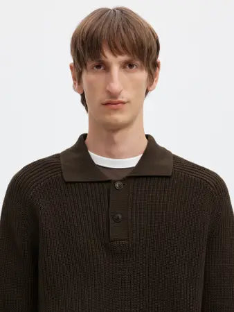SELECTED LONG SLEEVE KNIT POLO