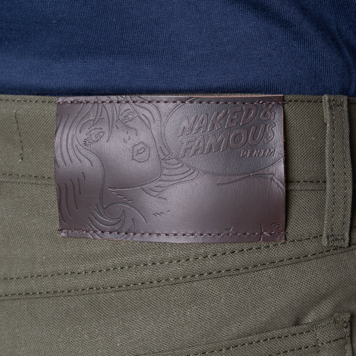 Naked & Famous Denim - True Guy - Army Green Duck Selvedge