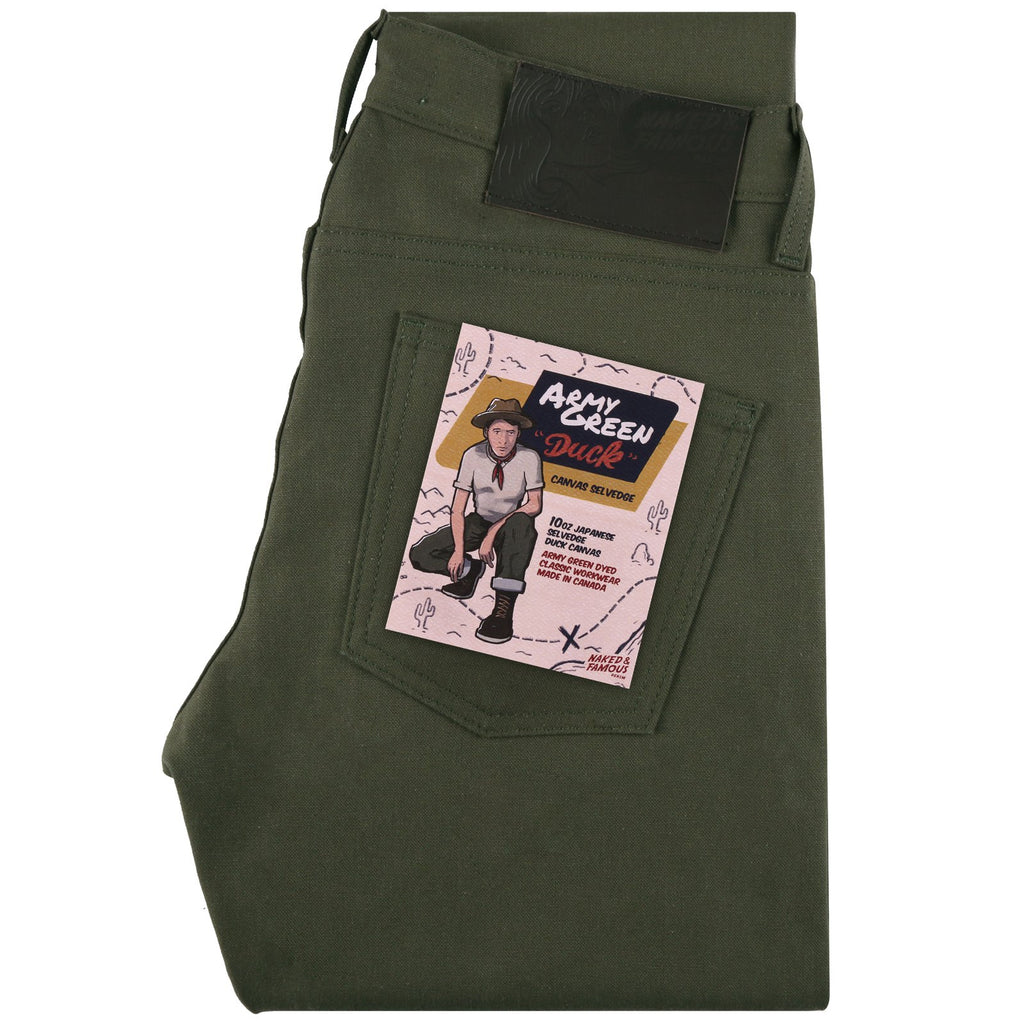 Naked & Famous Denim - Super Guy - Army Green Duck Canvas