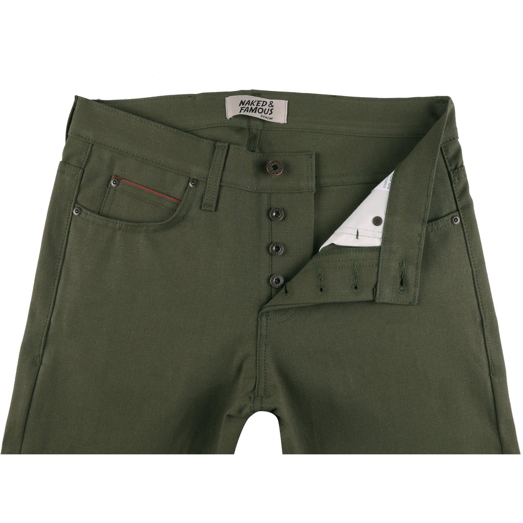 Naked & Famous Denim - Super Guy - Army Green Duck Canvas