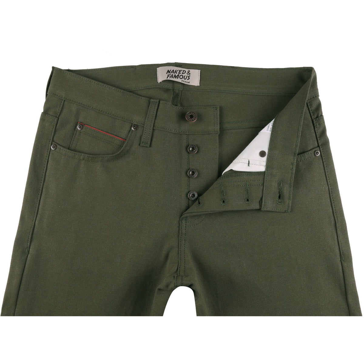 Naked & Famous Denim - Super Guy - Army Green Duck Canvas